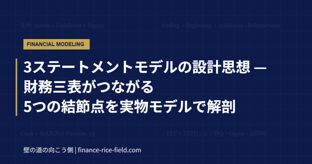 3ステートメントモデルの設計思想 財務三表がつながる5つの結節点
