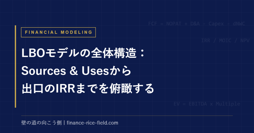 LBOモデルの全体構造:Sources & Usesから出口のIRRまでを俯瞰する