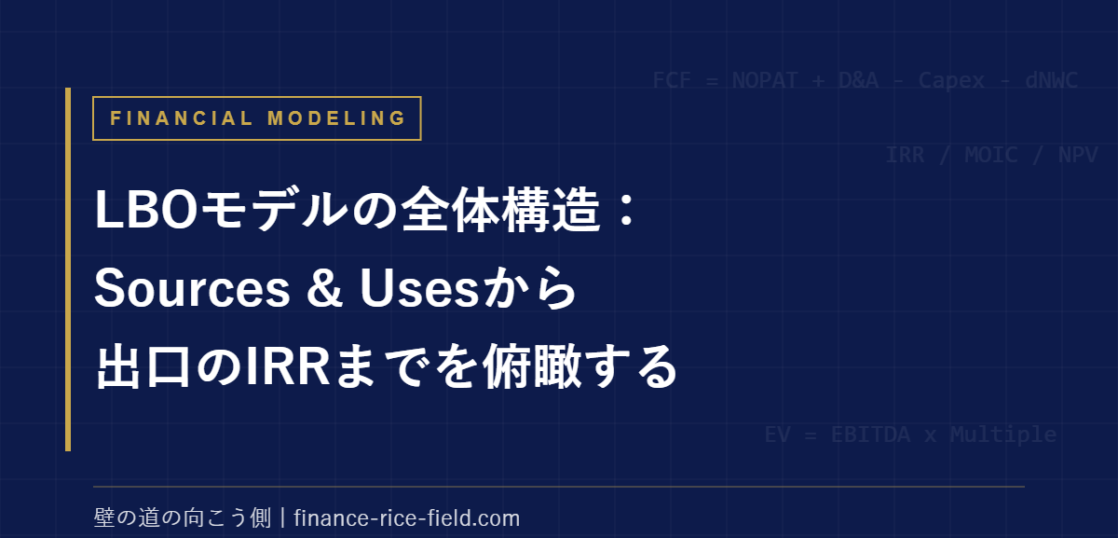 LBOモデルの全体構造：Sources & Usesから出口のIRRまでを俯瞰する